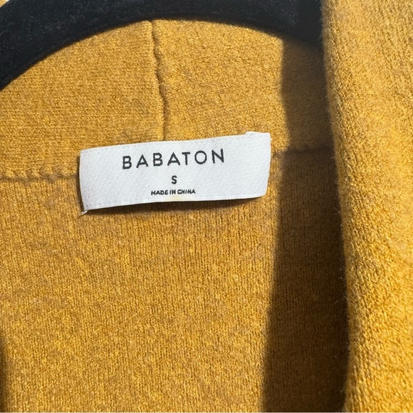 Aritzia Babaton LANCE Cardigan Wool Linen Blend Mustard Yellow Size Small - Picture 2 of 13